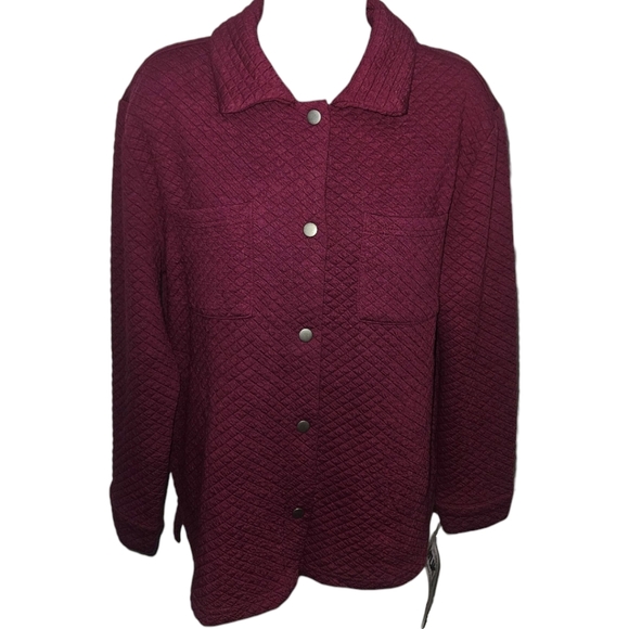 NWT Muk Luks Quilted Snap Button Down Long Sleeve Shacket - Picture 1 of 4